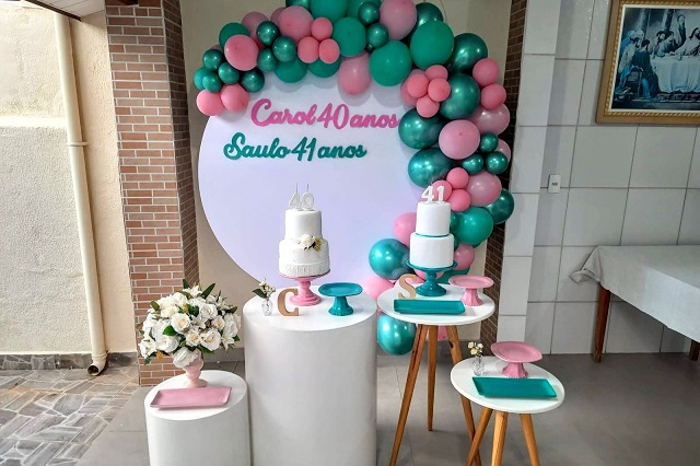 Decoração de Festa de Aniversário Mini Table com Guirlanda de Balões