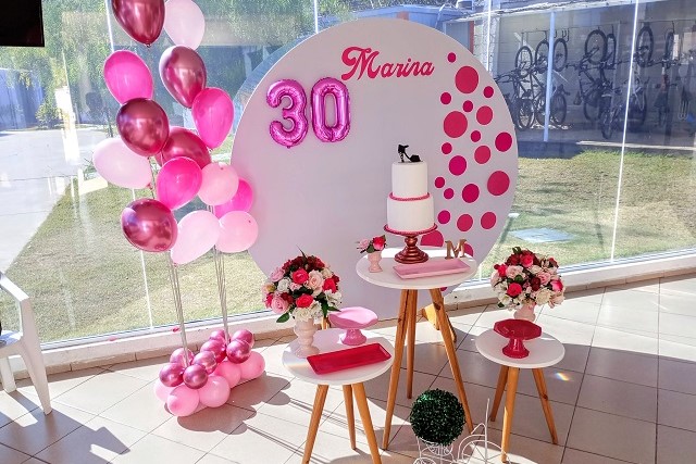 Decoração de Aniversário Adulto Mini Table Rosa e Pink